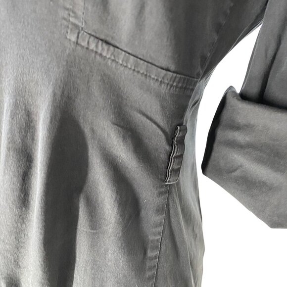 Tahari Arthur S Levine Black Long-Sleeve Button-Up Shirt Dress Pockets Y2K 90s - Picture 4 of 10